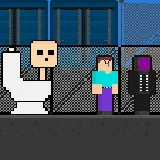 Скибиди против нуба и оператора Майнкрафт